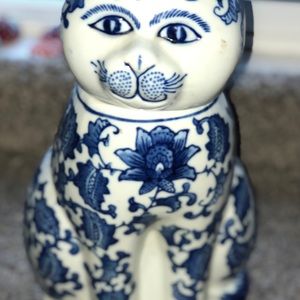 Mann China cookie jar. 12” high, 8” wide - cute!